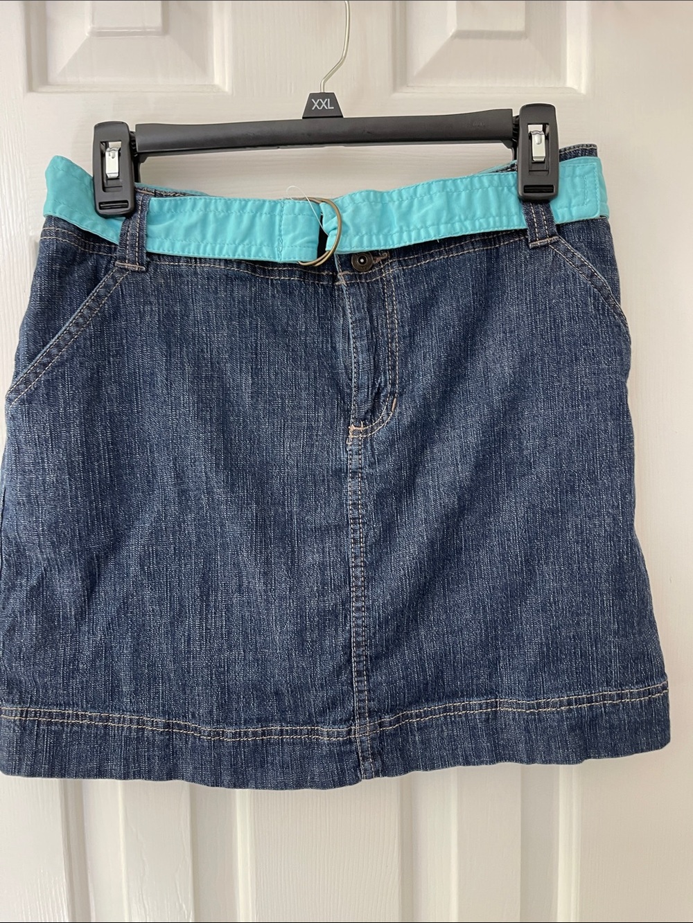 Sonoma Dark Denim Skort  with Aqua Belt